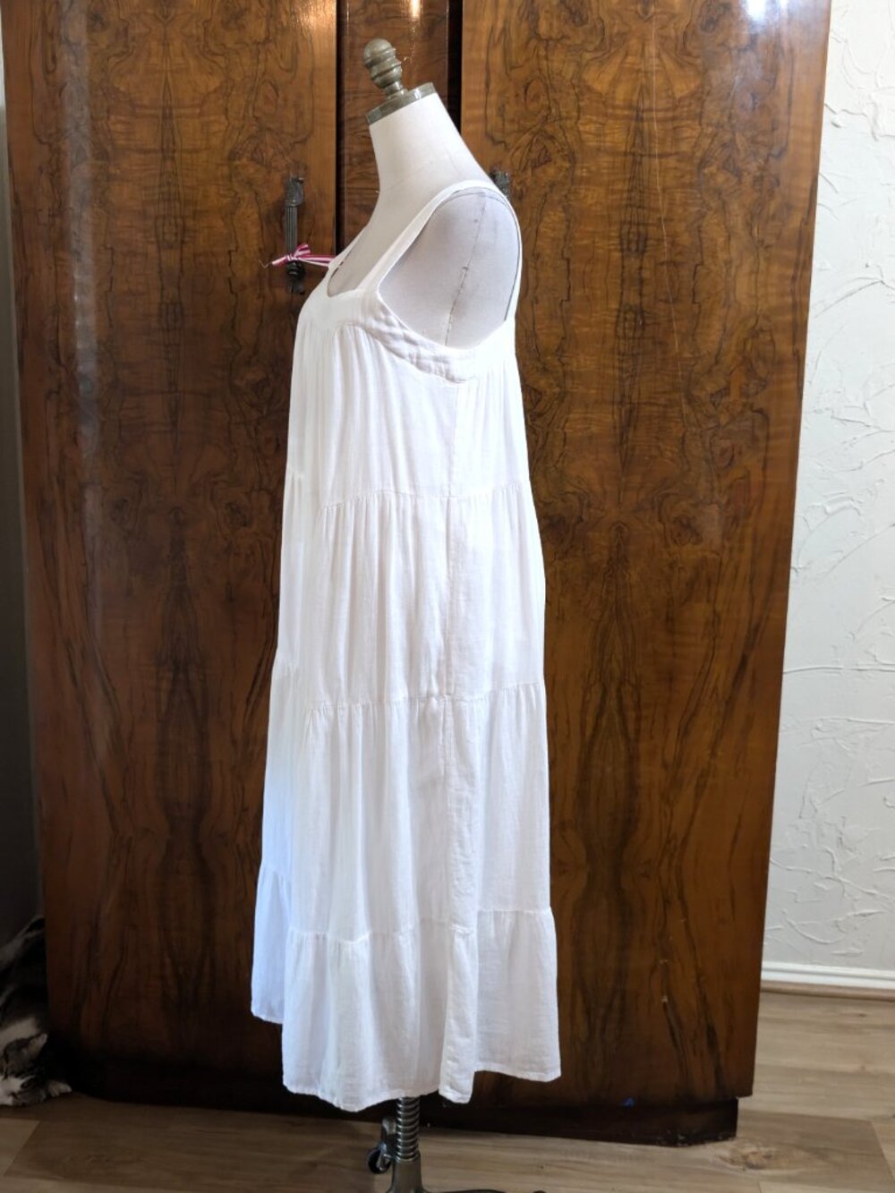 NWT Rails Amaya Tiered Linen Blend Midi Dress S Bright White Breezy Feminine - Picture 5 of 9